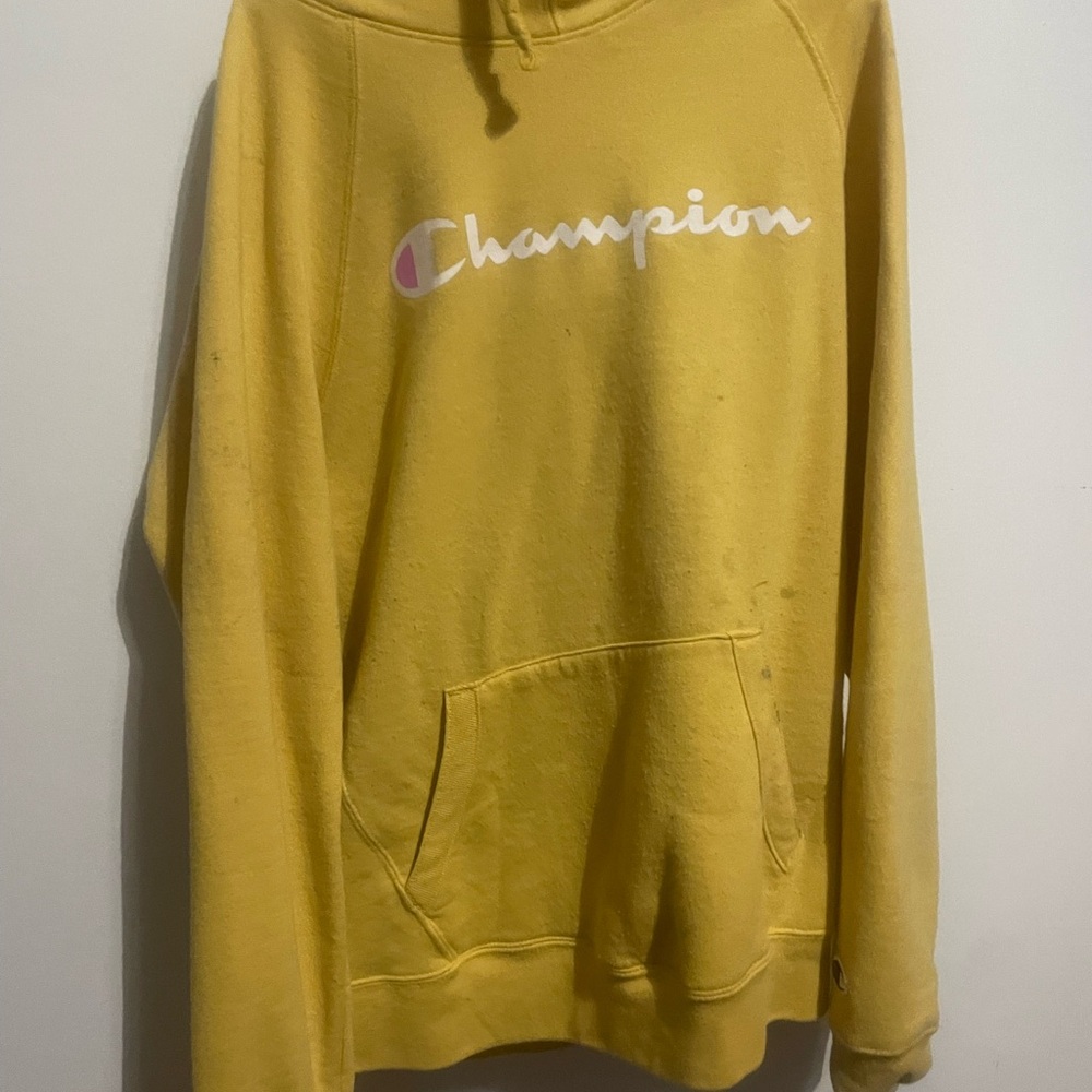 Champion Mustard Yellow Athletic Hoodie